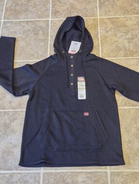 Wrangler Black Mock Neck Hooded Fleece Pullover Mens Small Or Medium